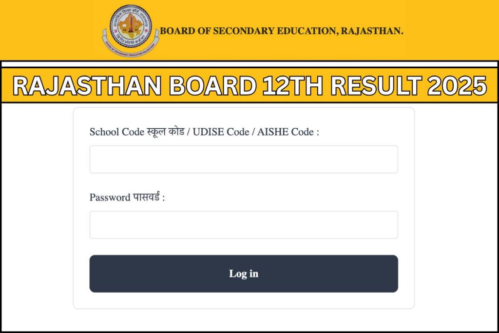 Rajasthan Board 12th Result 2025